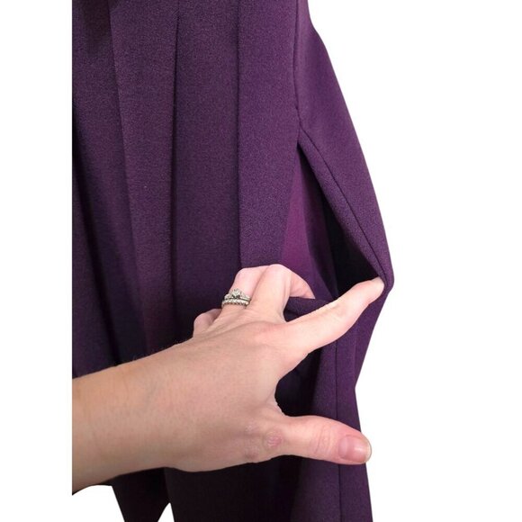 Vince Camuto Plum Sleeveless Bow Neck Crepe Fit and Flare Dress Sz 8 - Picture 4 of 11